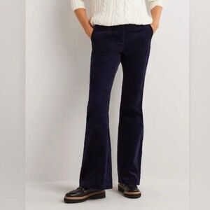 BODEN Corduroy Flared Pants Women’s Sz 12 Navy Cotton Stretch